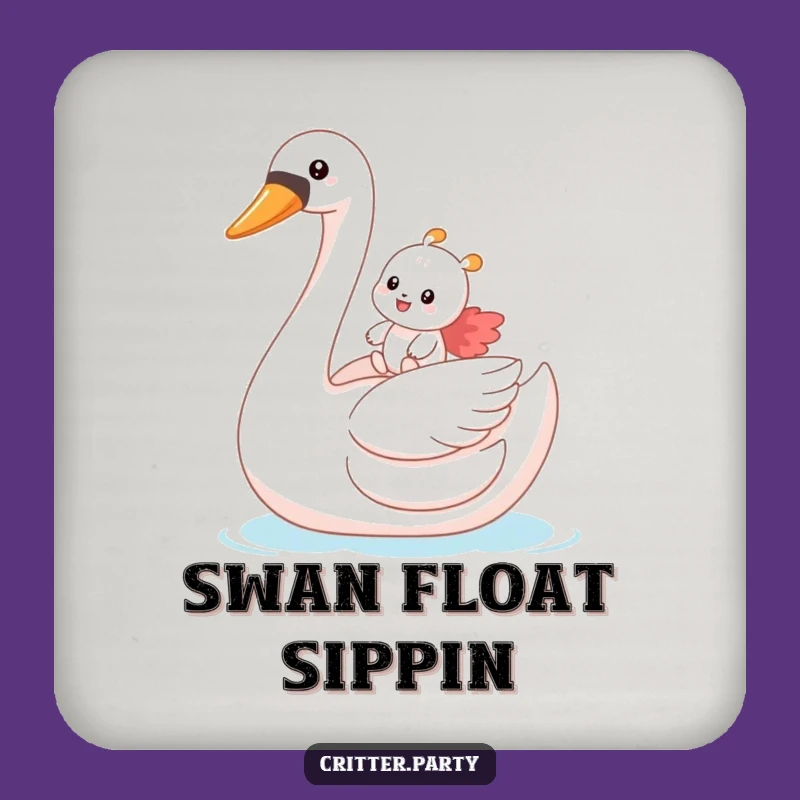 Funny Swan Rider Coasters: Protect Surfaces with Humorous Water Fun!