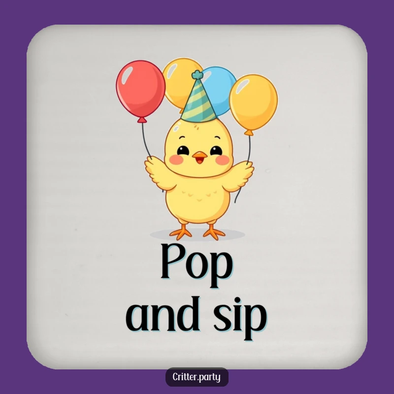 Funny Chick Party Coaster: Festive Protection, Perfect Gift