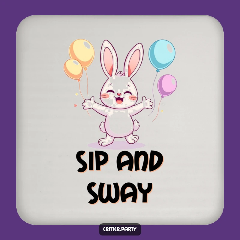 Funny Bunny Dance Drink Coaster: Protect Surfaces with Whimsical Charm