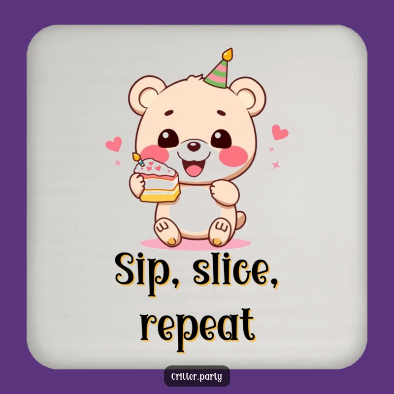 Funny Bear Cake Coaster: Festive Table Protection, Adorable Funny Gift