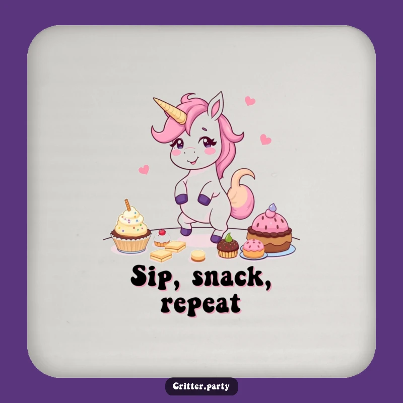 Funny Unicorn Coaster Set: Giggling Dancer, Perfect Treat Lover Table Protector