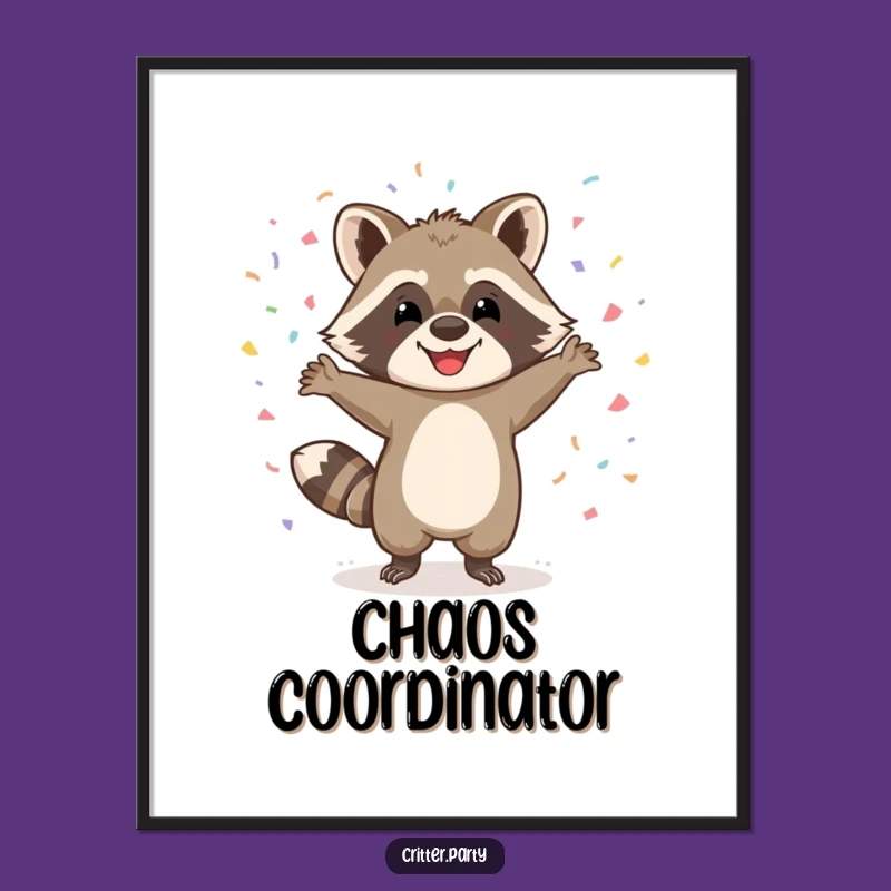 Funny Raccoon Dancing Poster - Vibrant Wall Art, Brings Energy to Any Room, Great Funny Gift