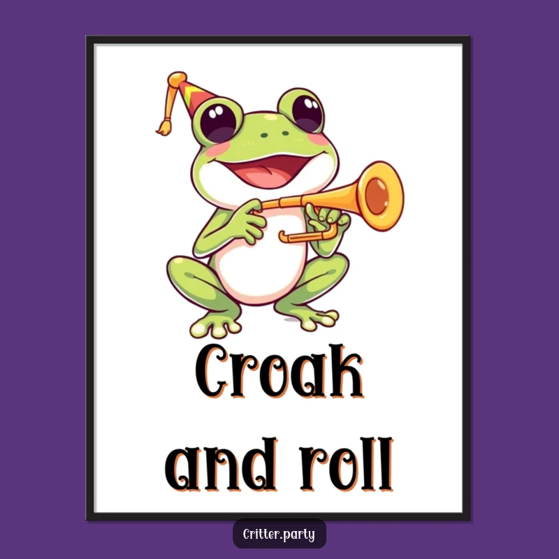 Funny Frog Poster: Musical Amphibian, Ideal Funny Gift Decor!