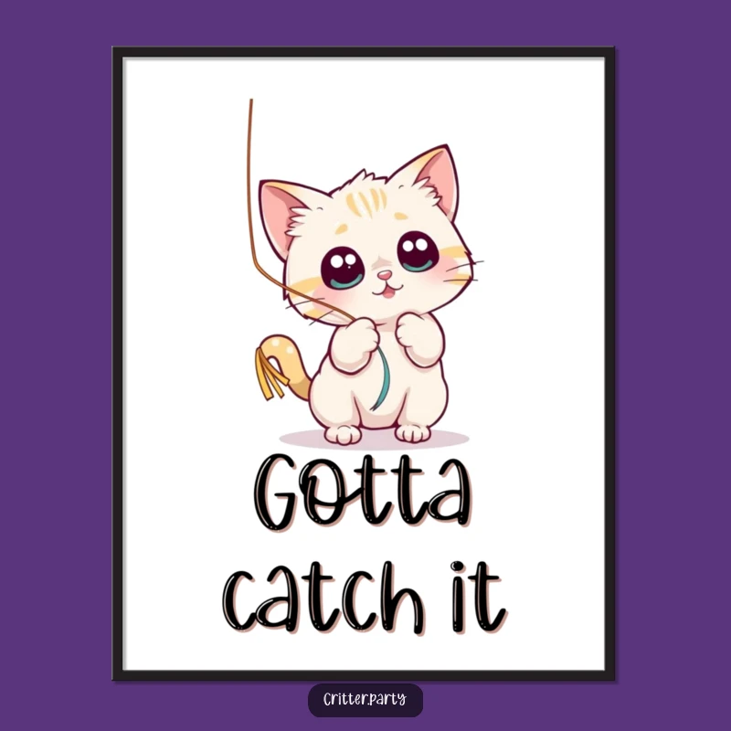 Funny Cat Streamer Poster: Decorate Your Walls with Playful Feline Fascination