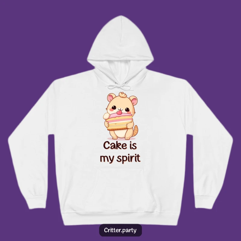 Funny Critter Cake Hoodie: Stay Cozy with this Humorous Dessert-Themed Sweatshirt!