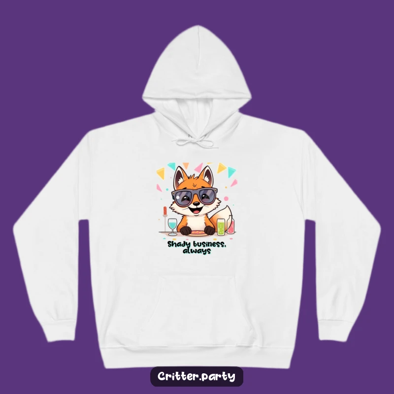 Cozy Funny Fox Party Glasses Hoodie: Stay Warm and Party On