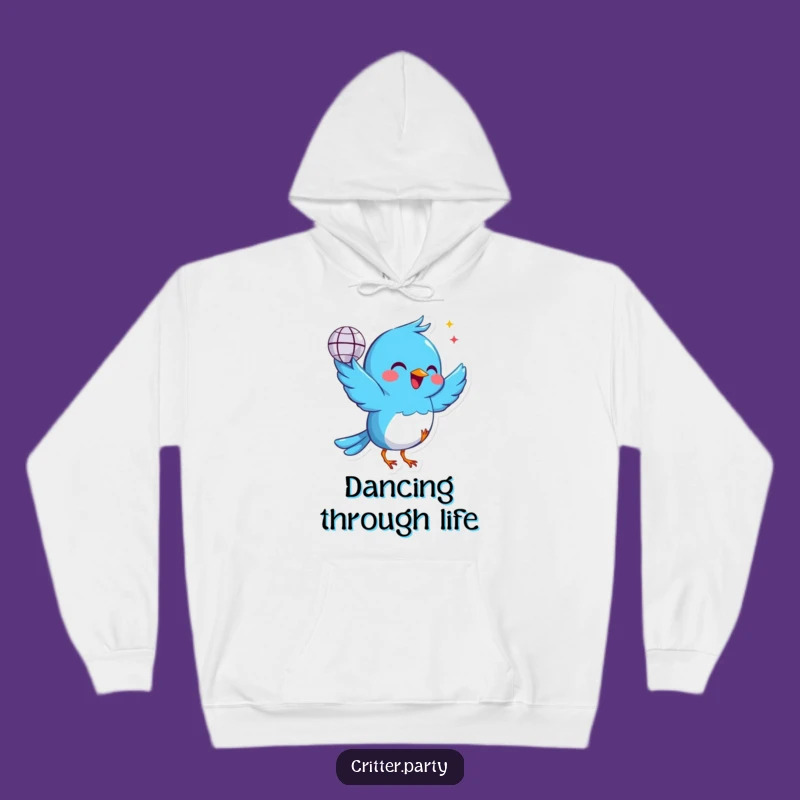 Funny Bird Hoodie: Cozy Up with This Dancing Disco Ball Blue Bird Design