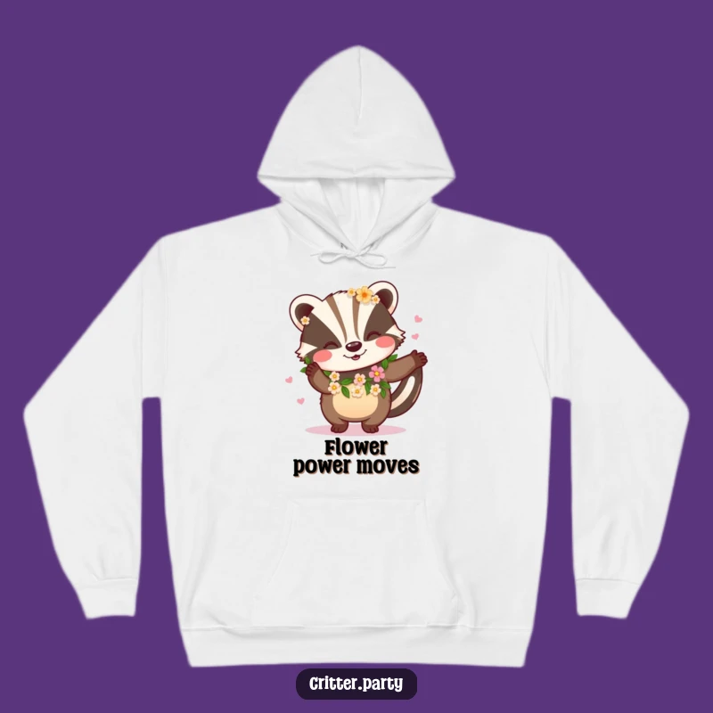 Cozy Funny Badger Flower Dance Hoodie: Warmth & Whimsical Charm