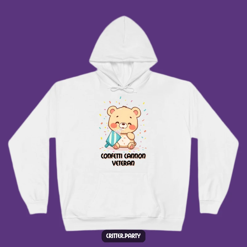Funny Bear Cub Hoodie: Cozy Up with This Hilarious Confetti Blast Party Design