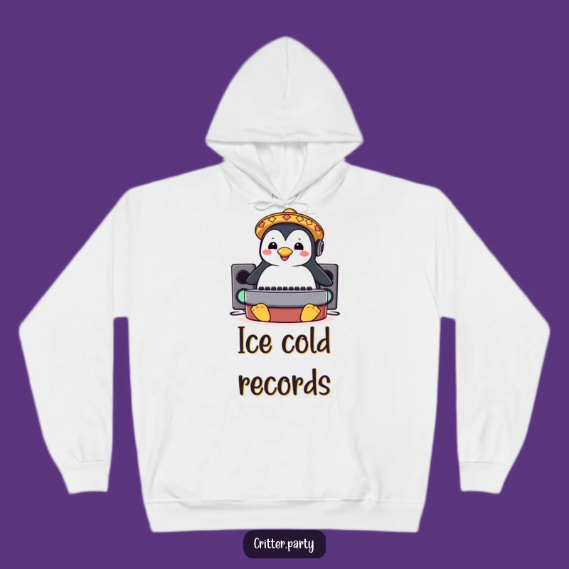 Funny Penguin Sombrero DJ Booth Slide Hoodie: Cozy Beats and Fun Vibes