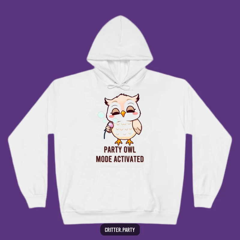 Funny Owl Party Hoodie: Cozy Bubbles, Perfect Gift for Night Owls
