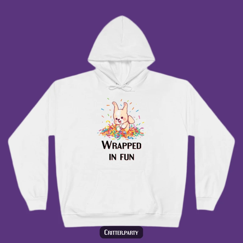 Funny Puppy Playtime Hoodie: Cozy Comfort with This Streamer-Tumbling Pup!