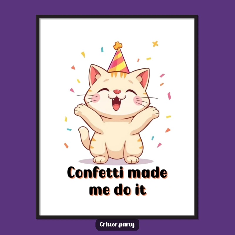 Feline Fiesta Free Printable Wall Art - Funny Cat Party Decor