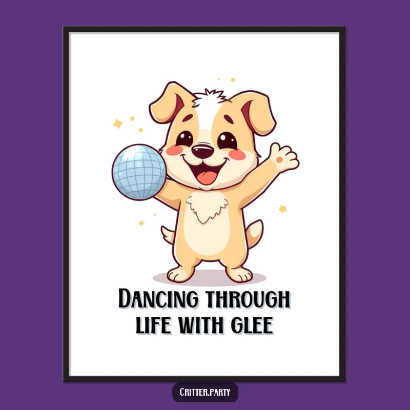 Free Printable Wall Art: Dancing Dog Disco Vibes for a Fun Atmosphere