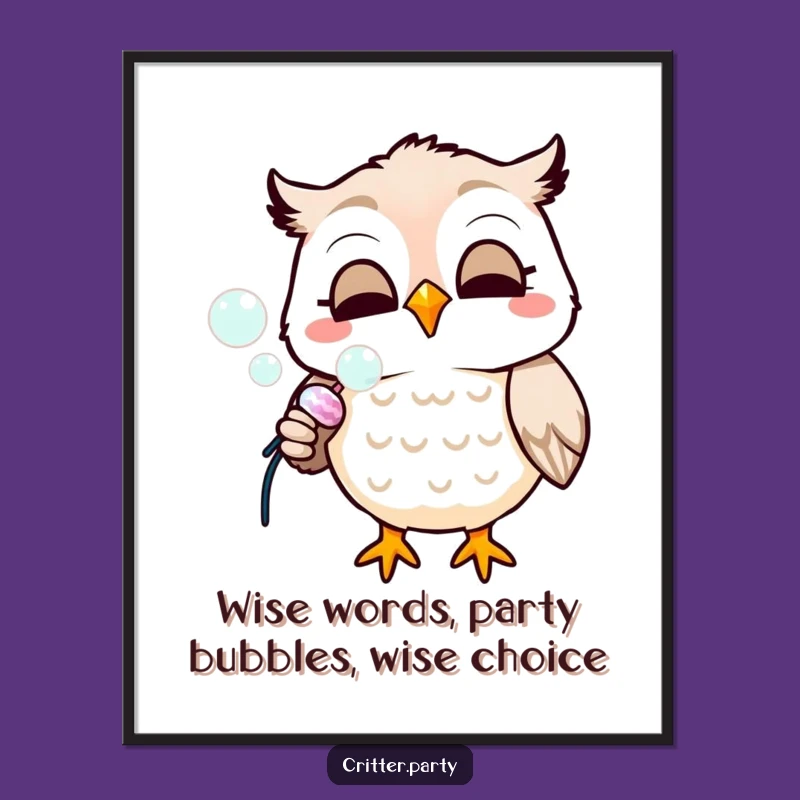 Free Printable Owl Wall Art: Funny Popper Decor Downloadable Gift