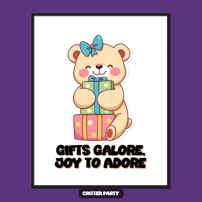 Free Printable Wall Art: Happy Bear Hugging Gifts - Funny Downloadable Home Decor