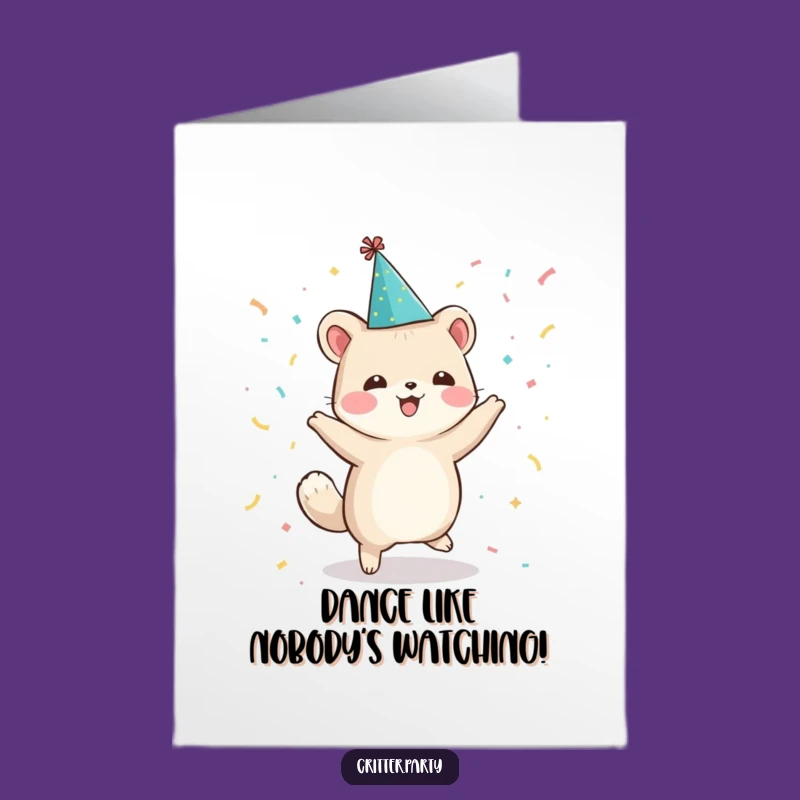 Free Printable Birthday Card: Dancing Animal Hilarious Downloadable Gift for Fun Celebrations