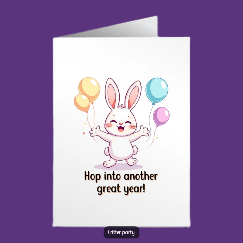 Free Printable Birthday Card: Dancing Bunny, Balloon Fun, Hilarious Downloadable Gift