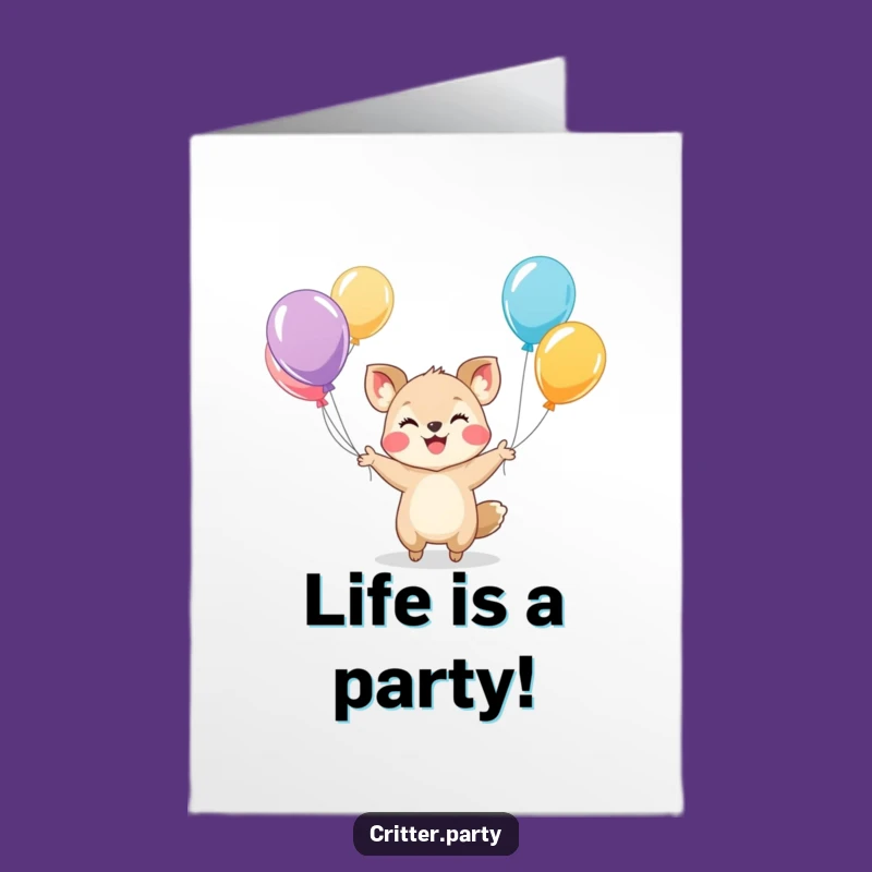 Free Printable Birthday Card: Juggling Animal Hilarious Downloadable Gift for Joyful Birthdays