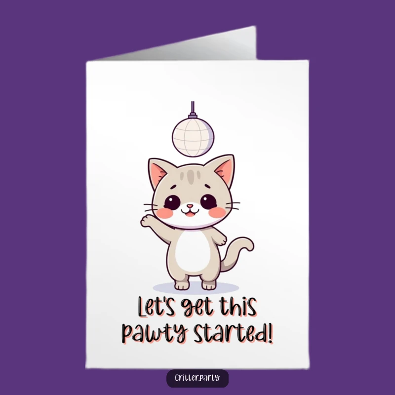 Free Printable Birthday Card: Kawaii Cat Disco Dance Hilarious Downloadable Gift
