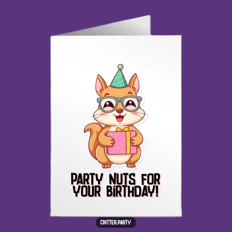 Free Printable Birthday Card: Party Squirrel, Funny Downloadable Gift