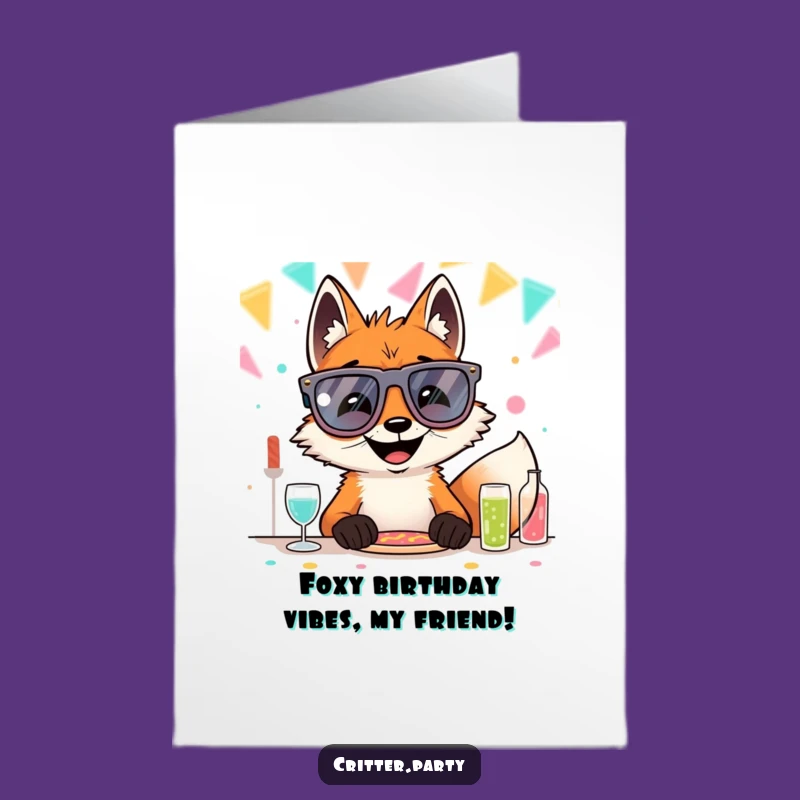 Free Printable Birthday Card: Silly Fox, Funny Downloadable Party Gift