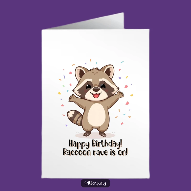 Free Printable Raccoon Dance Birthday Card - Wild Fun Downloadable Gift