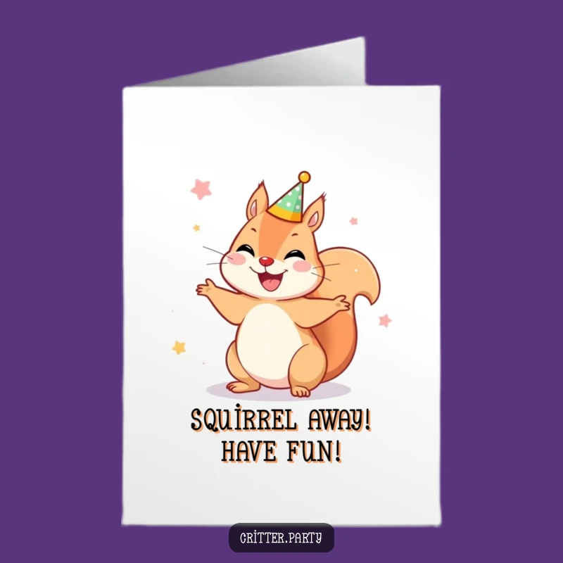 Free Printable Squirrel Birthday Card: Party Crown Fun DIY Gift