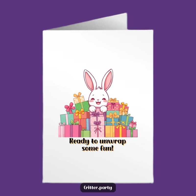 Free Printable Birthday Card: Rabbit Peeking Gifts, Funny Downloadable Joy!
