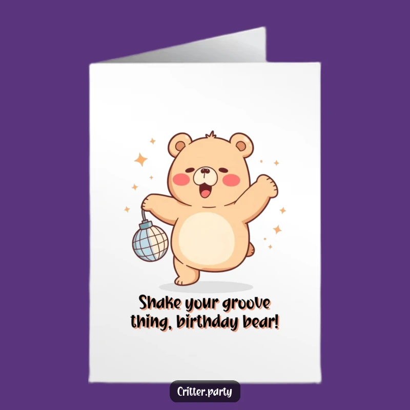 Free Printable Birthday Card: Dancing Bear, Hilarious Downloadable Party Gift