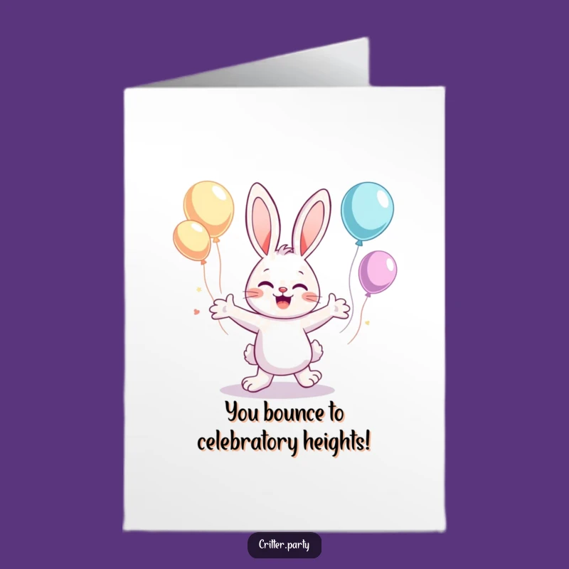 Free Printable Congrats Card: Dancing Bunny, Balloon Celebration, Hilarious Gift