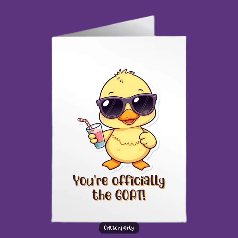 Free Printable Congrats Card: Kawaii Duckling's Coolness Downloadable Gift