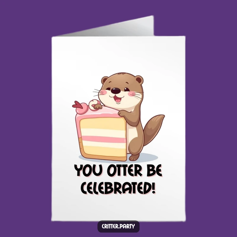 Free Printable Otter Congratulations Card - Silly Dance Cake Downloadable for Any Win