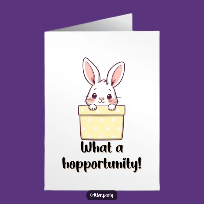 Free Printable Rabbit Congrats Card: Gift Box Joy DIY Surprise