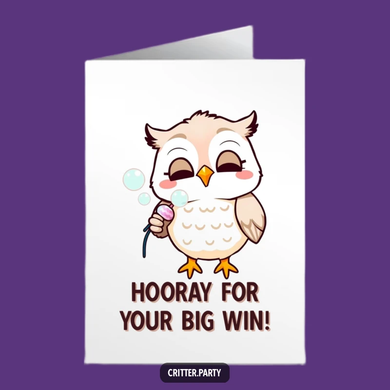 Free Printable Owl Congrats Card: Funny Popper Celebration Downloadable Gift
