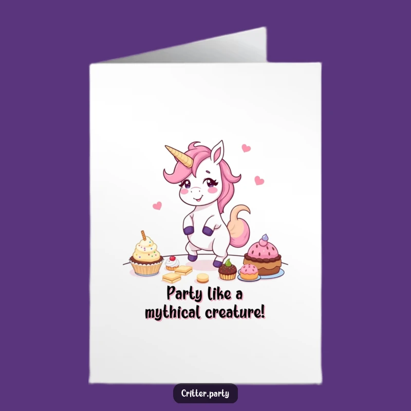 Free Printable Unicorn Congrats Card: Funny Dance Celebration Downloadable Gift