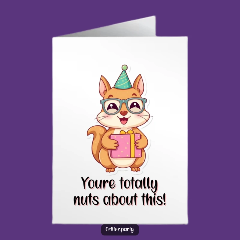 Free Printable Congrats Card: Party Squirrel, Humorous Downloadable Gift