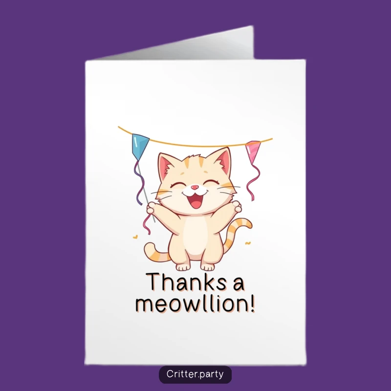 Free Printable Funny Cat Thank You Card: DIY Downloadable Thanks with a Pounce