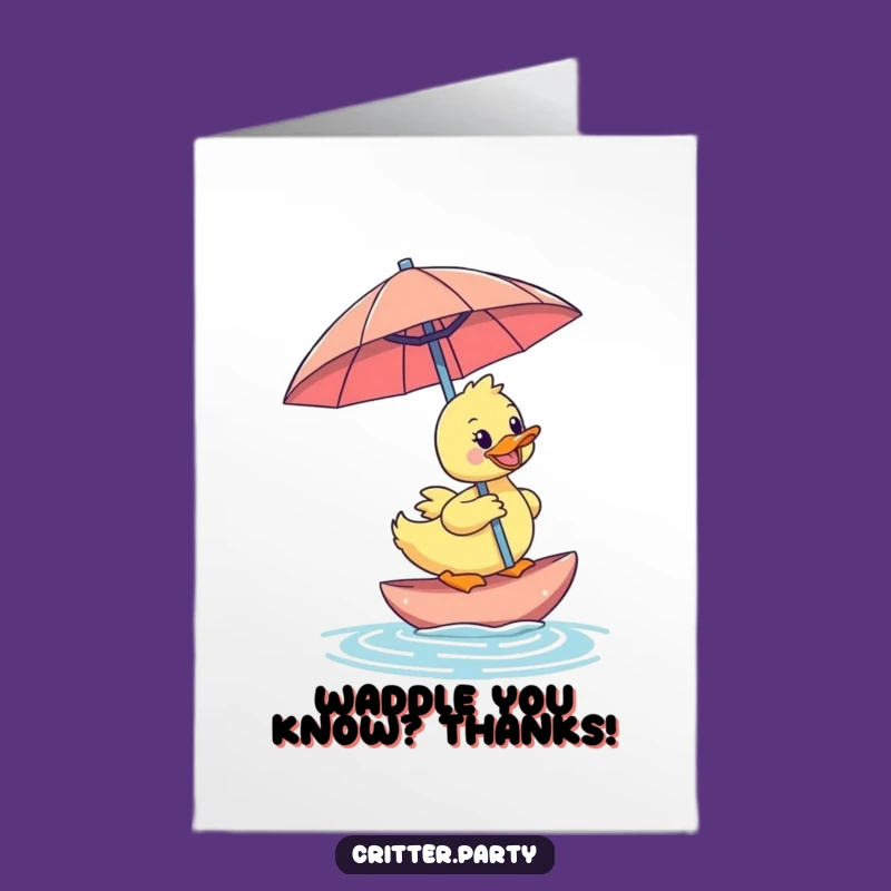 Free Printable Funny Duck Thank You Card: DIY Downloadable Thanks with a Smile