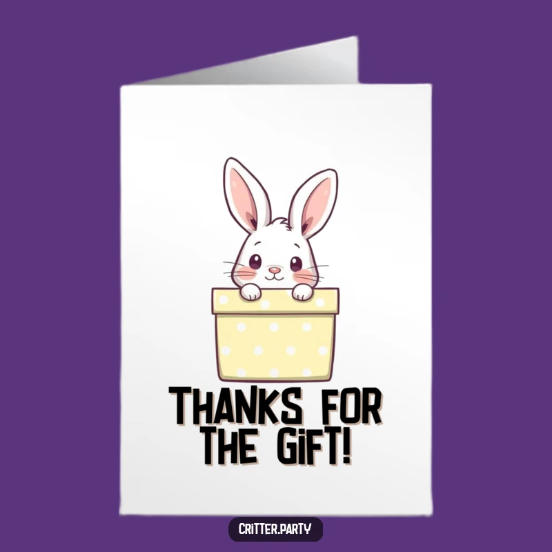 Free Printable Rabbit Thank You Card: Gift Box Peek DIY Idea