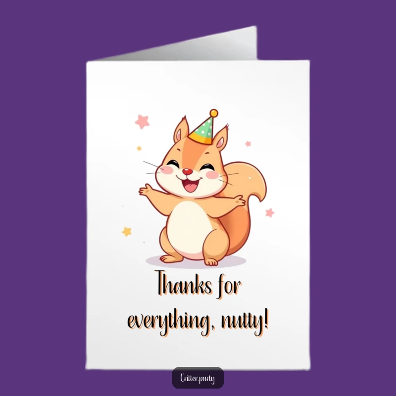 Free Printable Squirrel Thank You Card: Party Crown Spin DIY Joy