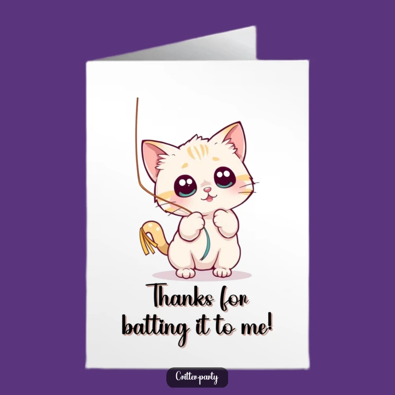 Free Printable Thank You Card: Cat & Streamer, Hilarious Thanks, Downloadable Charm
