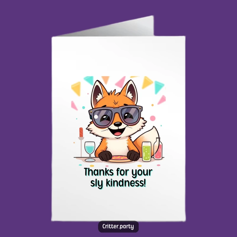 Free Printable Thank You Card: Cheeky Fox, Funny Downloadable Gift