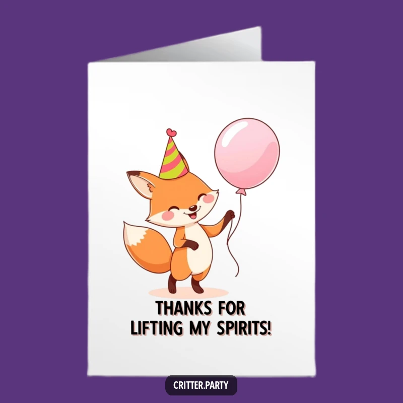 Free Printable Thank You Card: Fox Party Humor for Fun Thanks