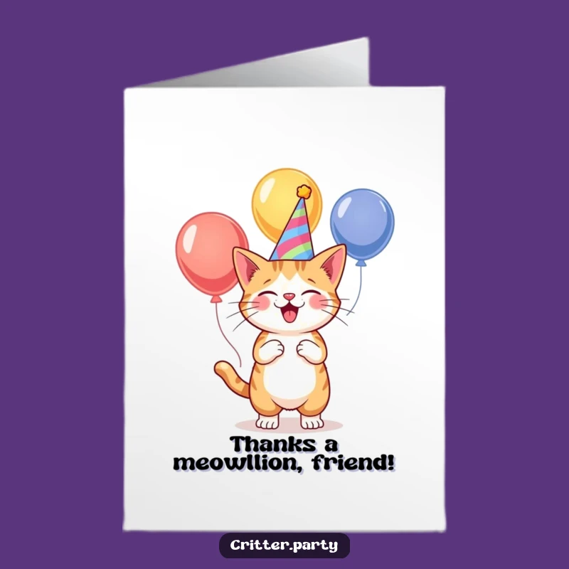 Free Printable Thank You Card: Juggling Cat, Humorous Downloadable Gift for Appreciation