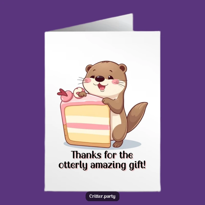 Free Printable Thank You Otter Card - Dance Cake Downloadable Gift of Gratitude