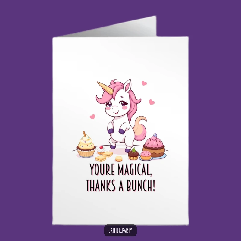 Free Printable Unicorn Thank You Card: Funny Dance Gratitude Downloadable Gift