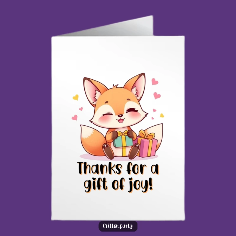 Free Printable Thank You Card: Fox Juggling Gifts, Funny Grateful Gesture!