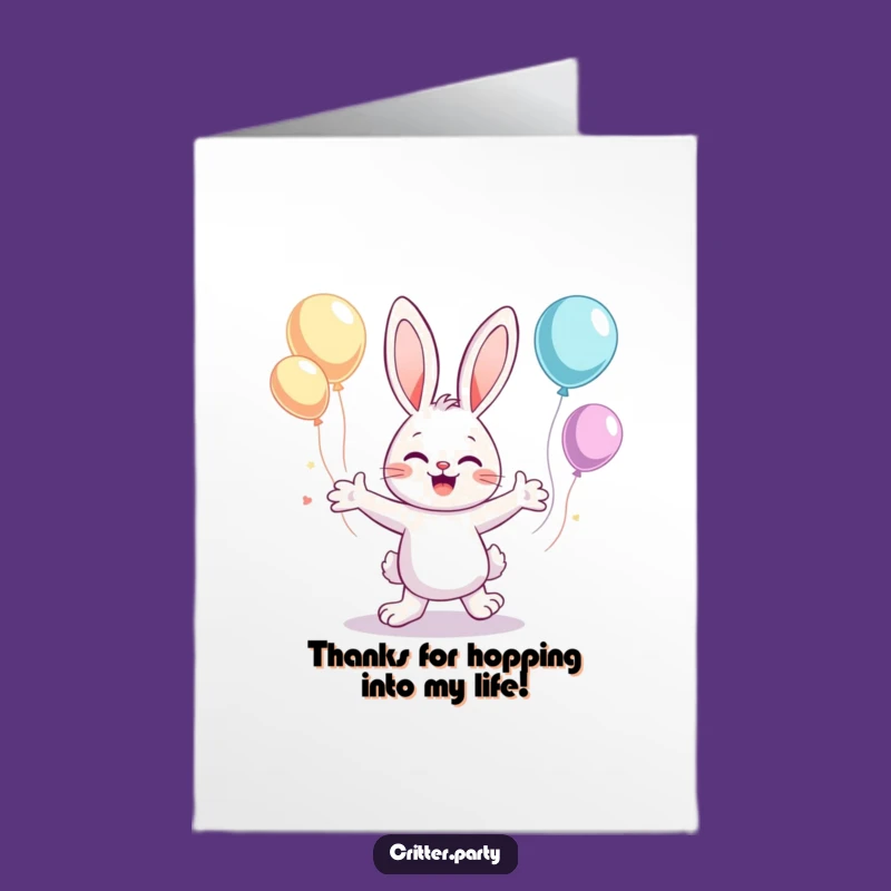 Free Printable Thank You Card: Dancing Bunny, Balloon Thanks, Hilarious Gift