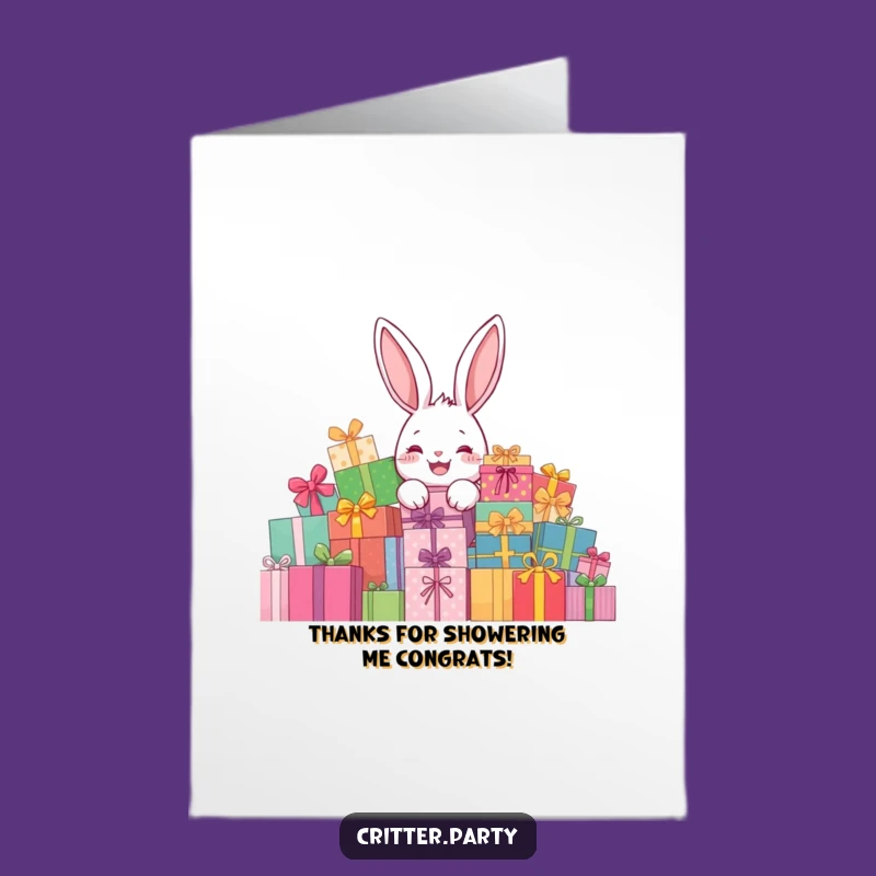 Free Printable Thank You Card: Rabbit Peeking Gifts, Funny Gratitude Note!
